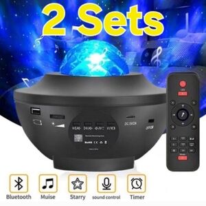 2 LED Galaxy Starry Night Light Projector w/ Bluetooth Speaker & Remote
